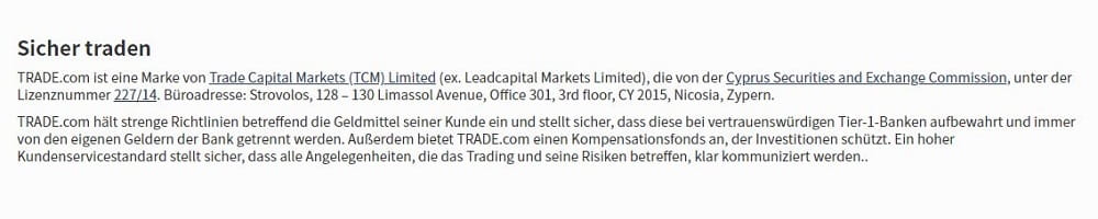 Der sicherheitsausschluss bei Trader.com